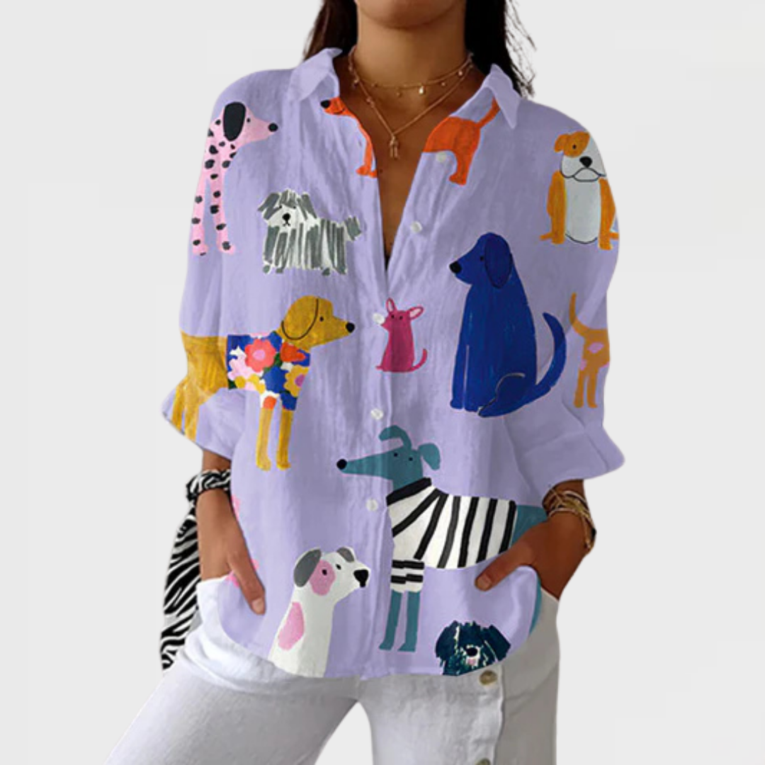 Kayla | Bloom Meadow Blouse – Purple | The Bellemont Sisters Australia