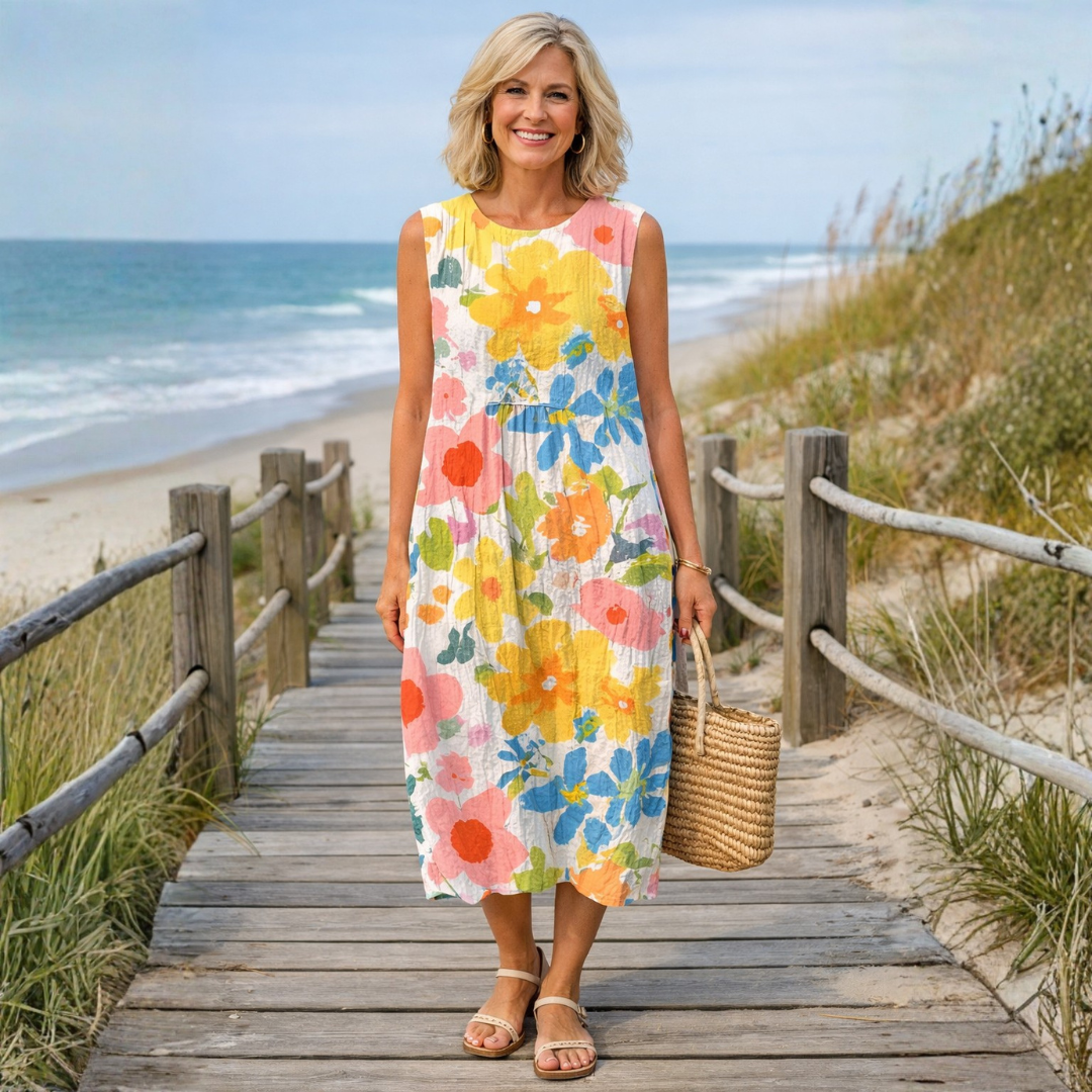 Ella | Pastel Floral Midi Dress | The Bellemont Sisters Australia