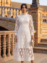 Carmona | Long Sleeve Turtleneck Dress – White | The Bellemont Sisters Australia