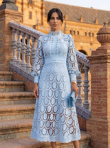 Carmona | Long Sleeve Turtleneck Dress – Sky Blue | The Bellemont Sisters Australia