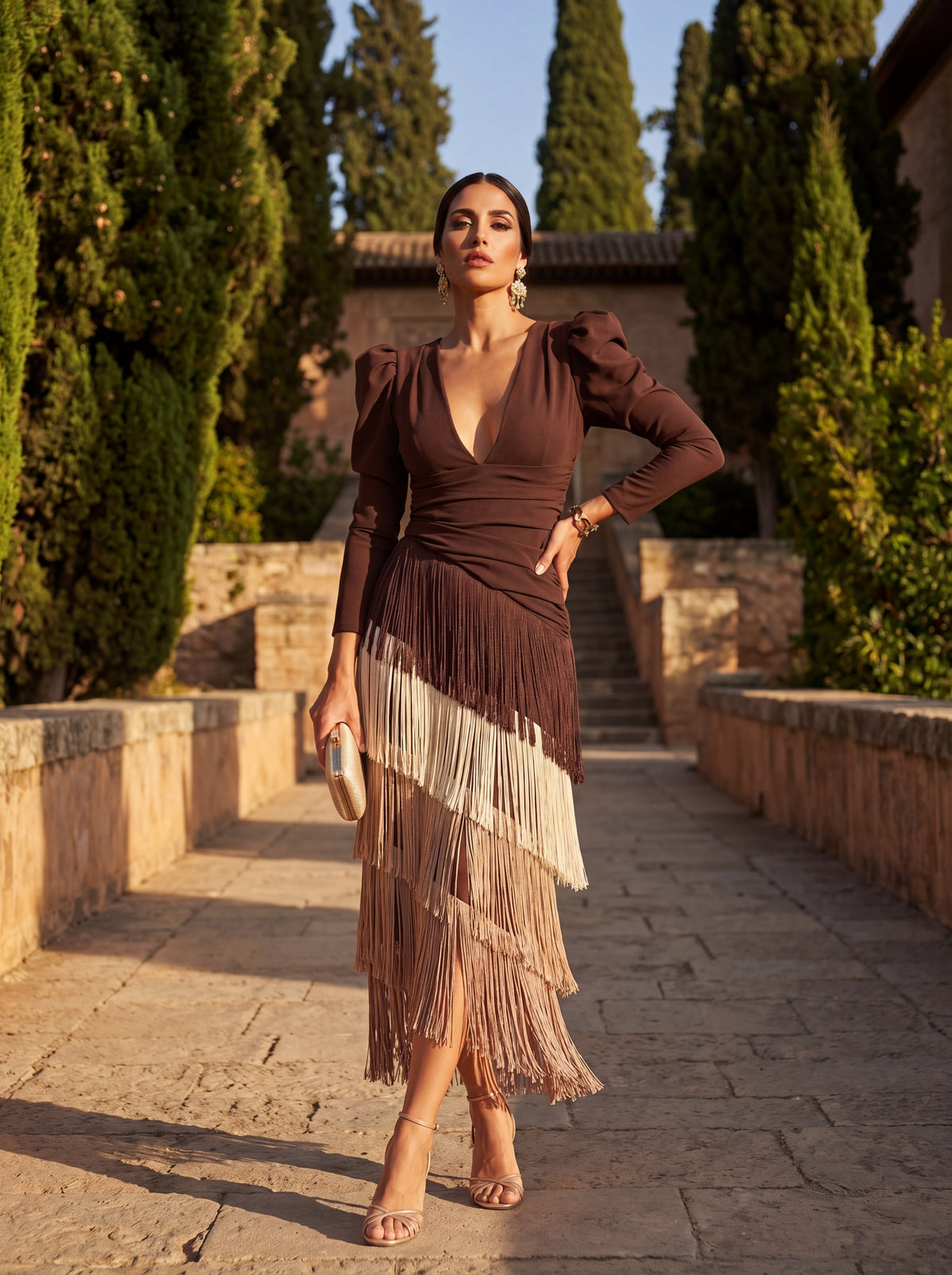 Fringe | Round Dress – Brown | The Bellemont Sisters Australia