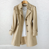 Olivia – Elegant Vintage Summer Coat – Khaki | The Bellemont Sisters Australia