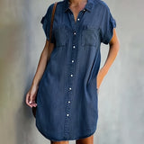 Beau Button-Down Shirt Dress – Dark Blue | The Bellemont Sisters Australia
