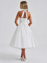 Isabella - Halter Corset Tulle Midi Dress | The Bellemont Sisters Australia
