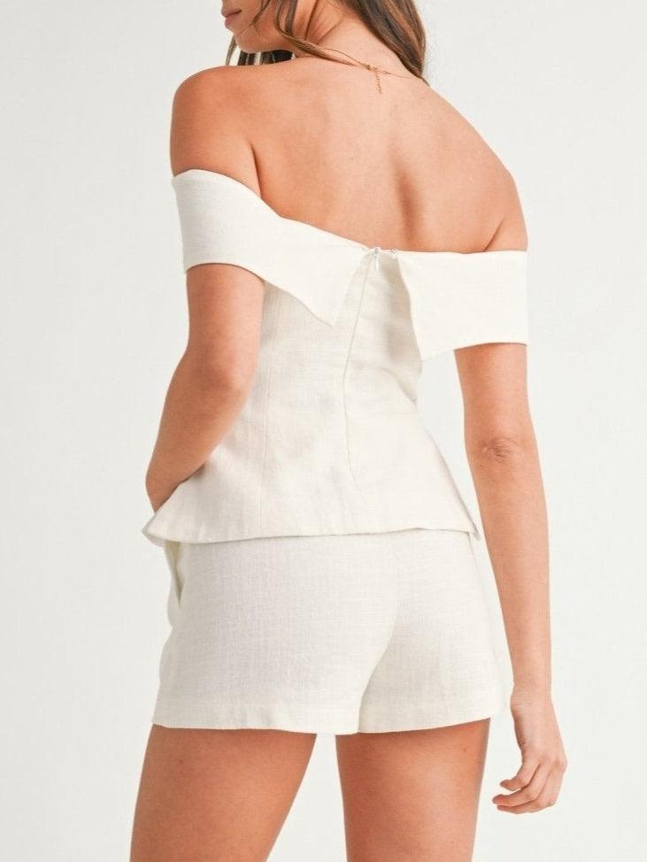 White Cotton and Linen Two-piece Suit | The Bellemont Sisters Australia