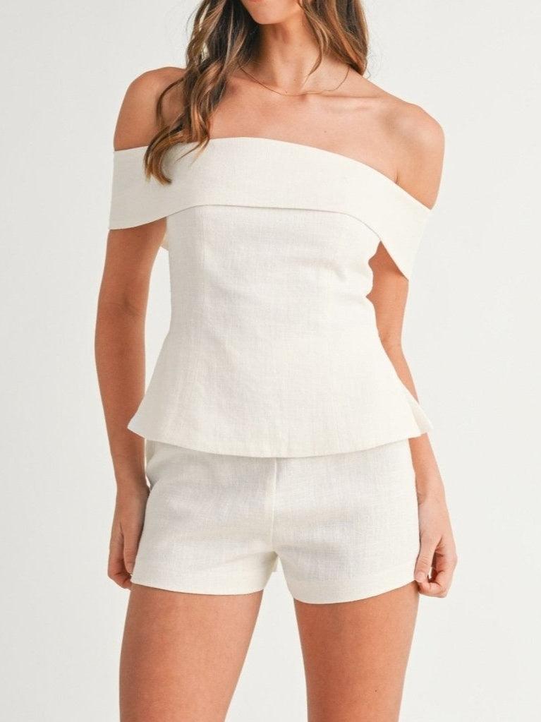White Cotton and Linen Two-piece Suit | The Bellemont Sisters Australia
