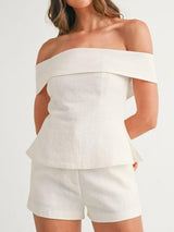 White Cotton and Linen Two-piece Suit | The Bellemont Sisters Australia