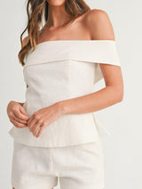White Cotton and Linen Two-piece Suit | The Bellemont Sisters Australia