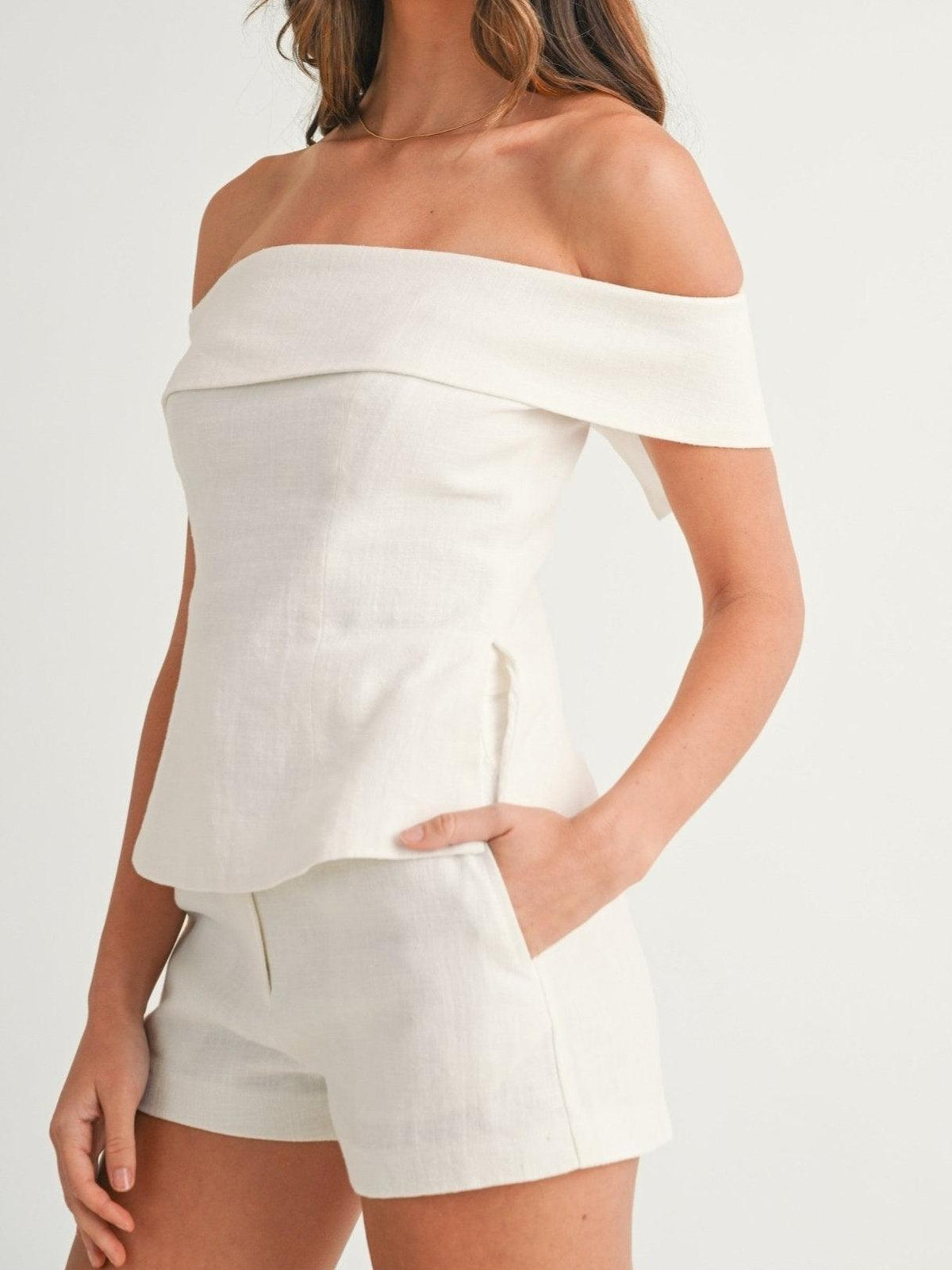 White Cotton and Linen Two-piece Suit | The Bellemont Sisters Australia