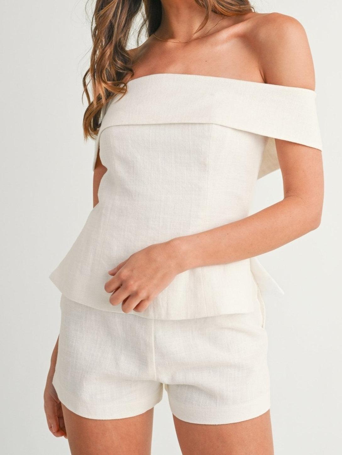 White Cotton and Linen Two-piece Suit | The Bellemont Sisters Australia