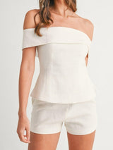 White Cotton and Linen Two-piece Suit | The Bellemont Sisters Australia