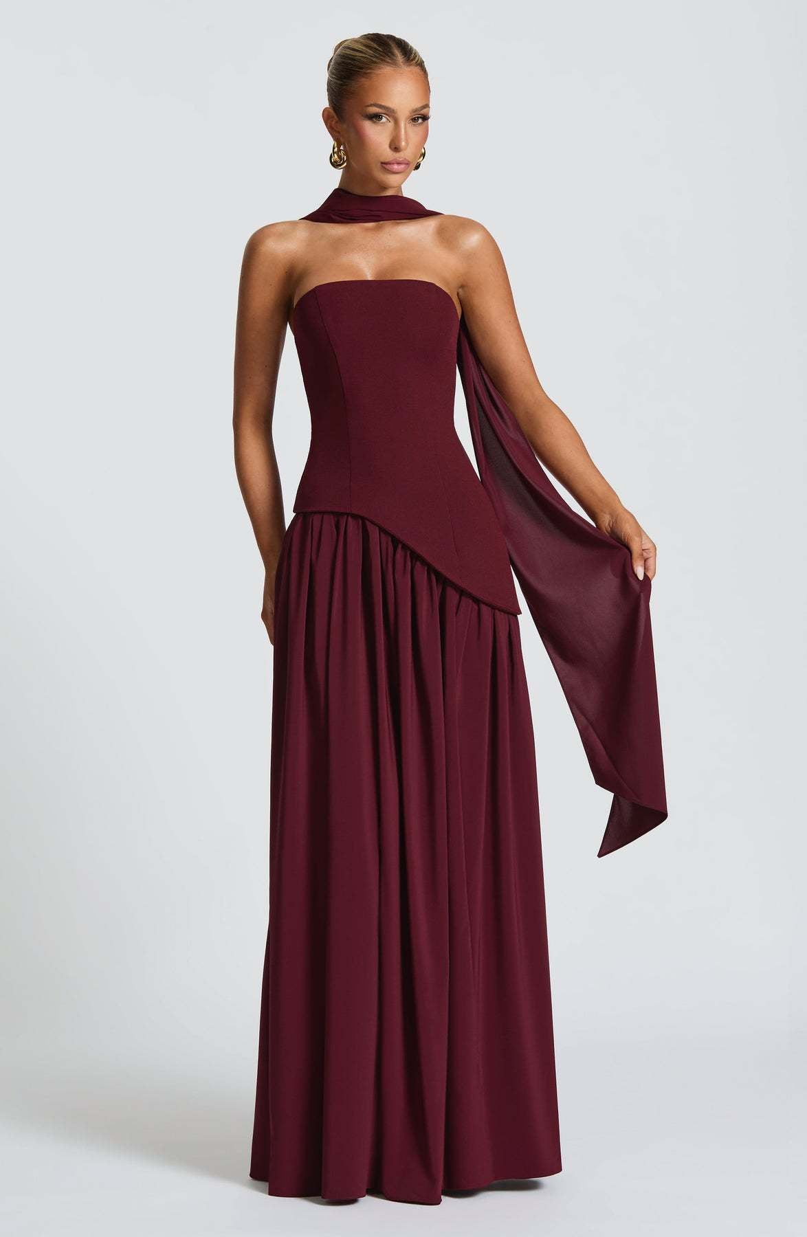 Valentina - Backless Split Dress – Wine Red | The Bellemont Sisters Australia