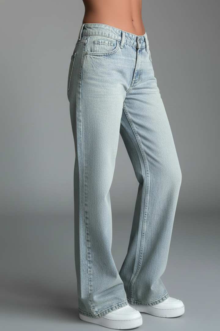 Heather | Women’s Relaxed Wide-Leg Denim Jeans with Drawstring Detail | The Bellemont Sisters Australia