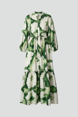 Penelope | Women’s Long Sleeve Printed Maxi Dress with V-Neck | The Bellemont Sisters Australia