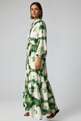 Penelope | Women’s Long Sleeve Printed Maxi Dress with V-Neck | The Bellemont Sisters Australia