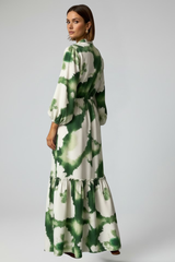 Penelope | Women’s Long Sleeve Printed Maxi Dress with V-Neck | The Bellemont Sisters Australia