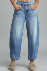 Isabella | Women’s Casual Low-Waist Straight-Leg Denim Jeans – Blue | The Bellemont Sisters Australia