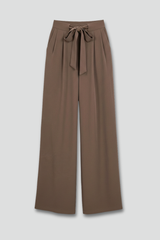Evelyn | Women’s Wide-Leg Drawstring Waist Palazzo Trousers – Olive Green | The Bellemont Sisters Australia