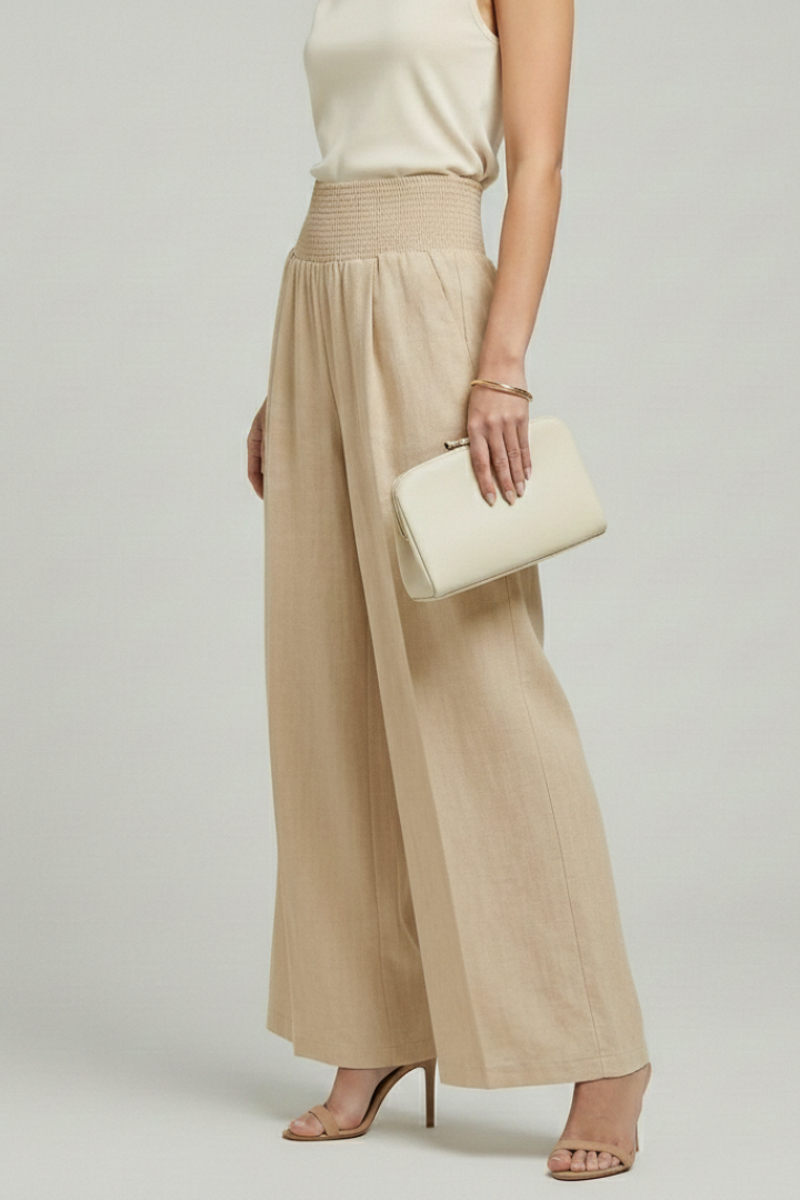 Charlotte | Women’s Palazzo Trousers with High Waist and Pleats | The Bellemont Sisters Australia
