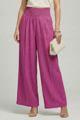 Charlotte | Women’s Palazzo Trousers with High Waist and Pleats – Pink | The Bellemont Sisters Australia