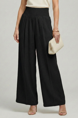 Charlotte | Women’s Palazzo Trousers with High Waist and Pleats – Black | The Bellemont Sisters Australia
