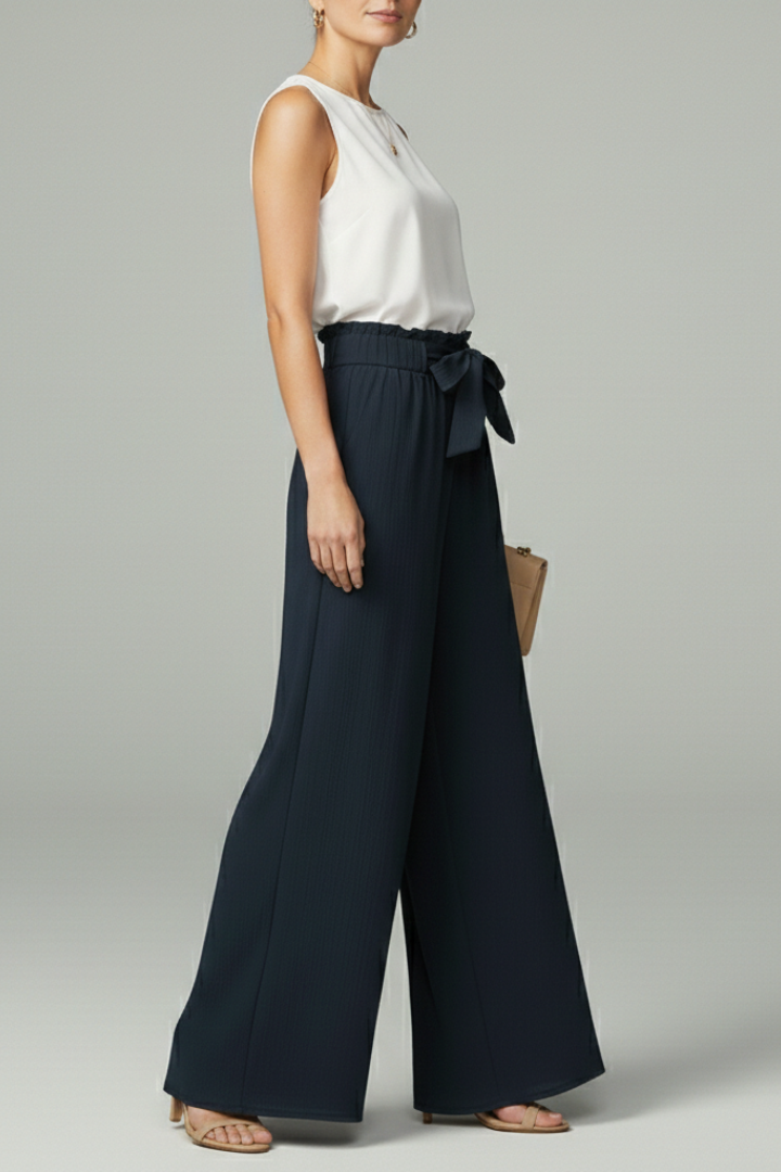 Daisy | Women’s Palazzo Trousers with Tie Belt and Wide Legs | The Bellemont Sisters Australia