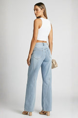 Kayla | Women’s High-Waist Classic Straight-Leg Denim Jeans | The Bellemont Sisters Australia