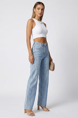 Kayla | Women’s High-Waist Classic Straight-Leg Denim Jeans | The Bellemont Sisters Australia