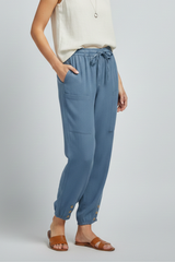 Anna | Women’s Trousers with Drawstring Waist and Button Hem | The Bellemont Sisters Australia