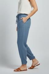 Anna | Women’s Trousers with Drawstring Waist and Button Hem | The Bellemont Sisters Australia