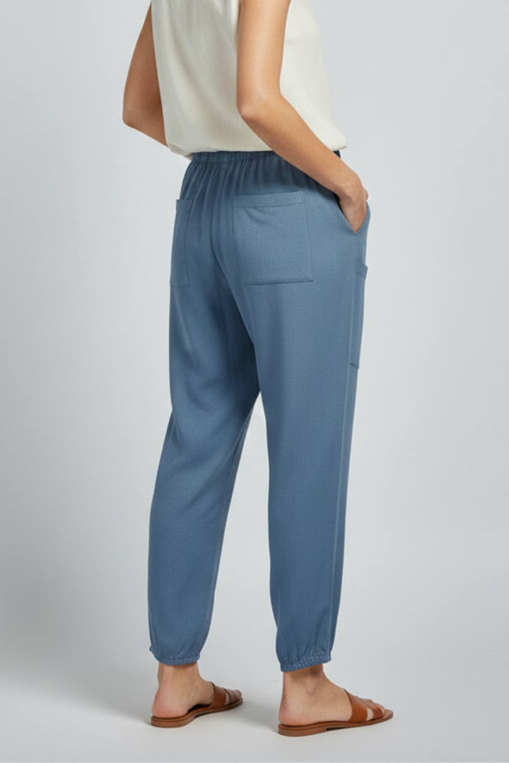 Anna | Women’s Trousers with Drawstring Waist and Button Hem | The Bellemont Sisters Australia