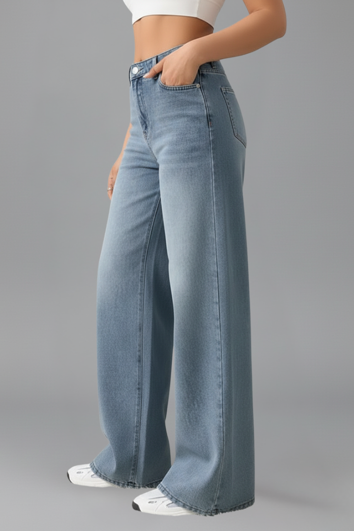 Evelyn | Women’s High-Rise Wide-Leg Denim Jeans | The Bellemont Sisters Australia