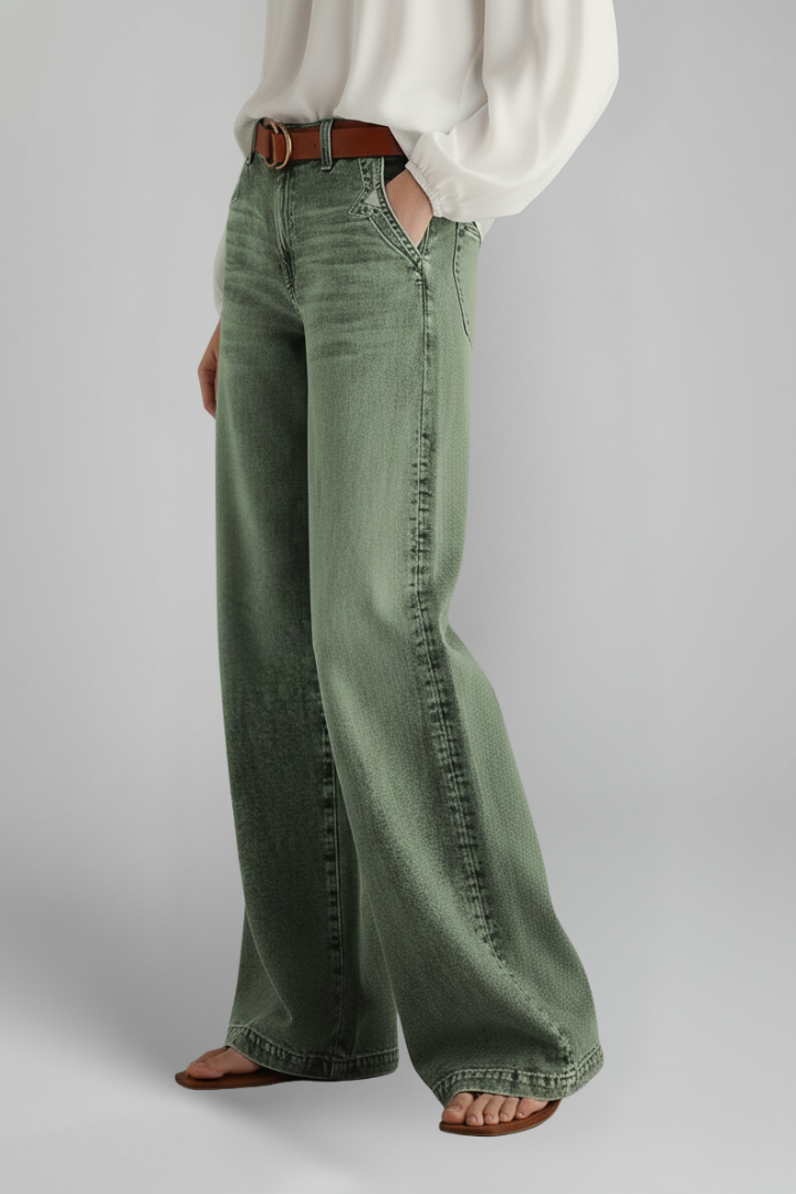 Faith | Women’s Casual Wide-Leg High-Rise Denim Jeans | The Bellemont Sisters Australia