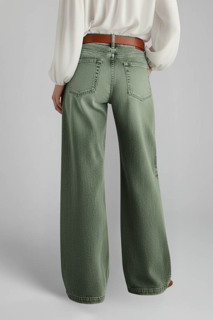 Faith | Women’s Casual Wide-Leg High-Rise Denim Jeans | The Bellemont Sisters Australia