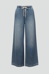 Lauren | Women’s Relaxed Wide-Leg Drawstring Denim Jeans | The Bellemont Sisters Australia