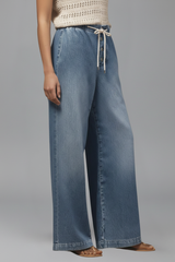 Lauren | Women’s Relaxed Wide-Leg Drawstring Denim Jeans | The Bellemont Sisters Australia