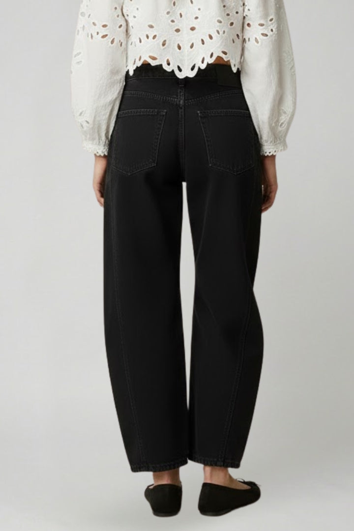 Jennifer | Women’s Casual Mid-Waist Denim Jeans with Front Closure | The Bellemont Sisters Australia