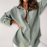Hazel | Women’s Button Front Roll Up Shirt – Grey | The Bellemont Sisters Australia
