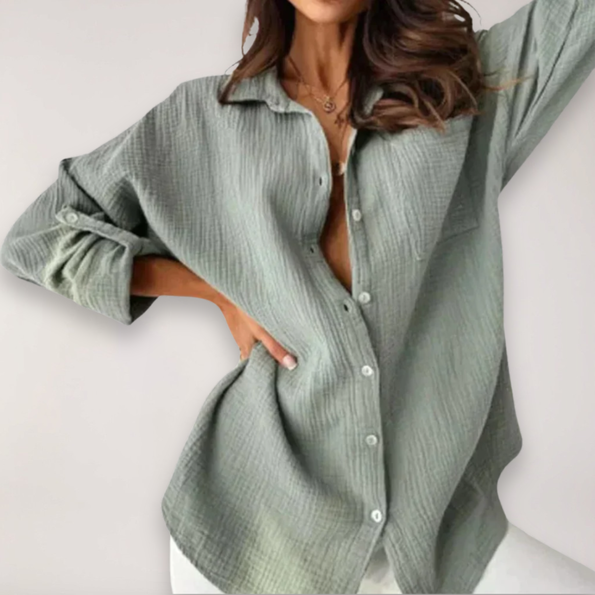 Hazel | Women’s Button Front Roll Up Shirt – Grey | The Bellemont Sisters Australia