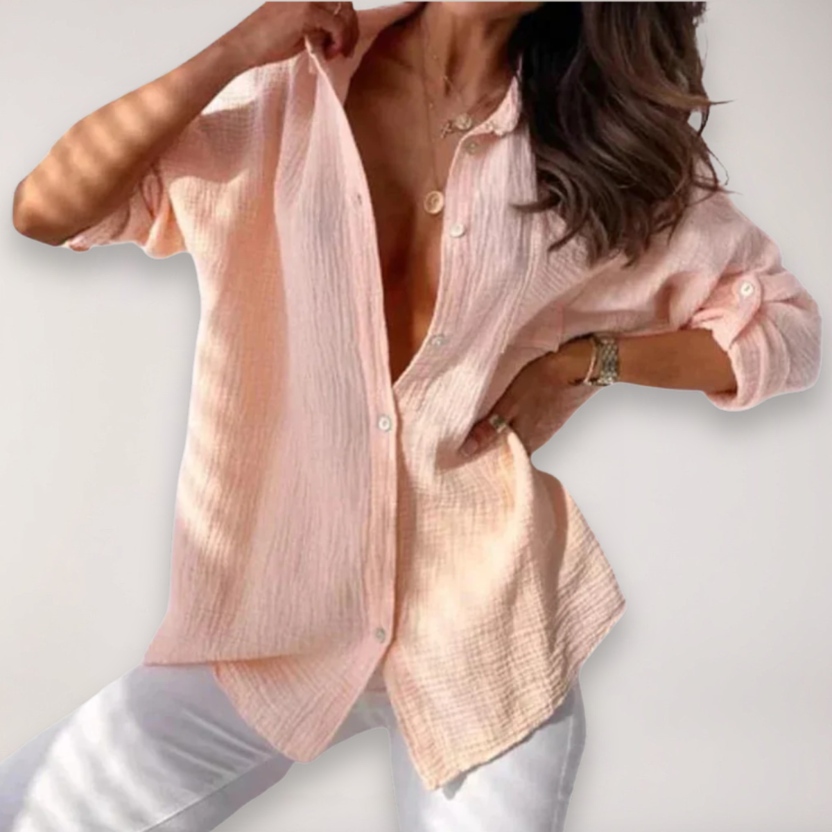 Hazel | Women’s Button Front Roll Up Shirt – Pink | The Bellemont Sisters Australia