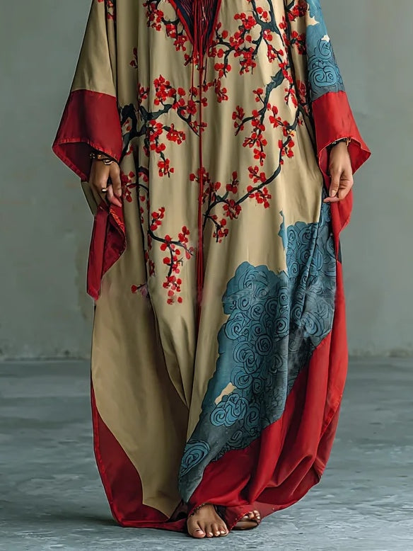 Lara | Elegant Floral Batwing Sleeve Summer Maxi Dress | The Bellemont Sisters Australia
