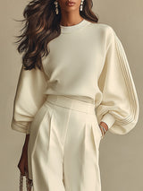 Hannah | Ribbed Set with Wide Pants | The Bellemont Sisters Australia