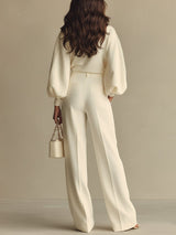 Hannah | Ribbed Set with Wide Pants | The Bellemont Sisters Australia