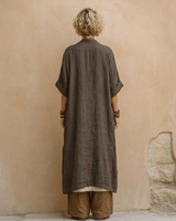 Giulia - Three-Piece Bohemian Nomad Set in Dark Gray and Brown with Tribal Pattern | The Bellemont Sisters Australia