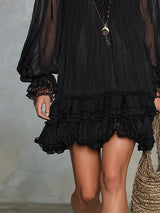 Linda | Black Mini Slimming Dress | The Bellemont Sisters Australia