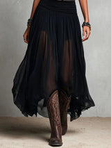 Black Sleeveless Tank Top With Tulle Skirt Maxi Dress (with belt) | The Bellemont Sisters Australia