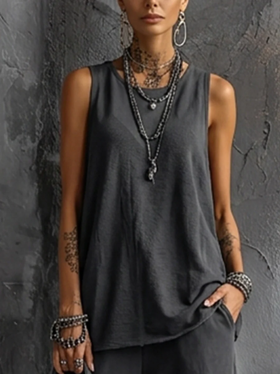 Dark Gray Vest And Jogger Cargo Pants Casual Suit | The Bellemont Sisters Australia