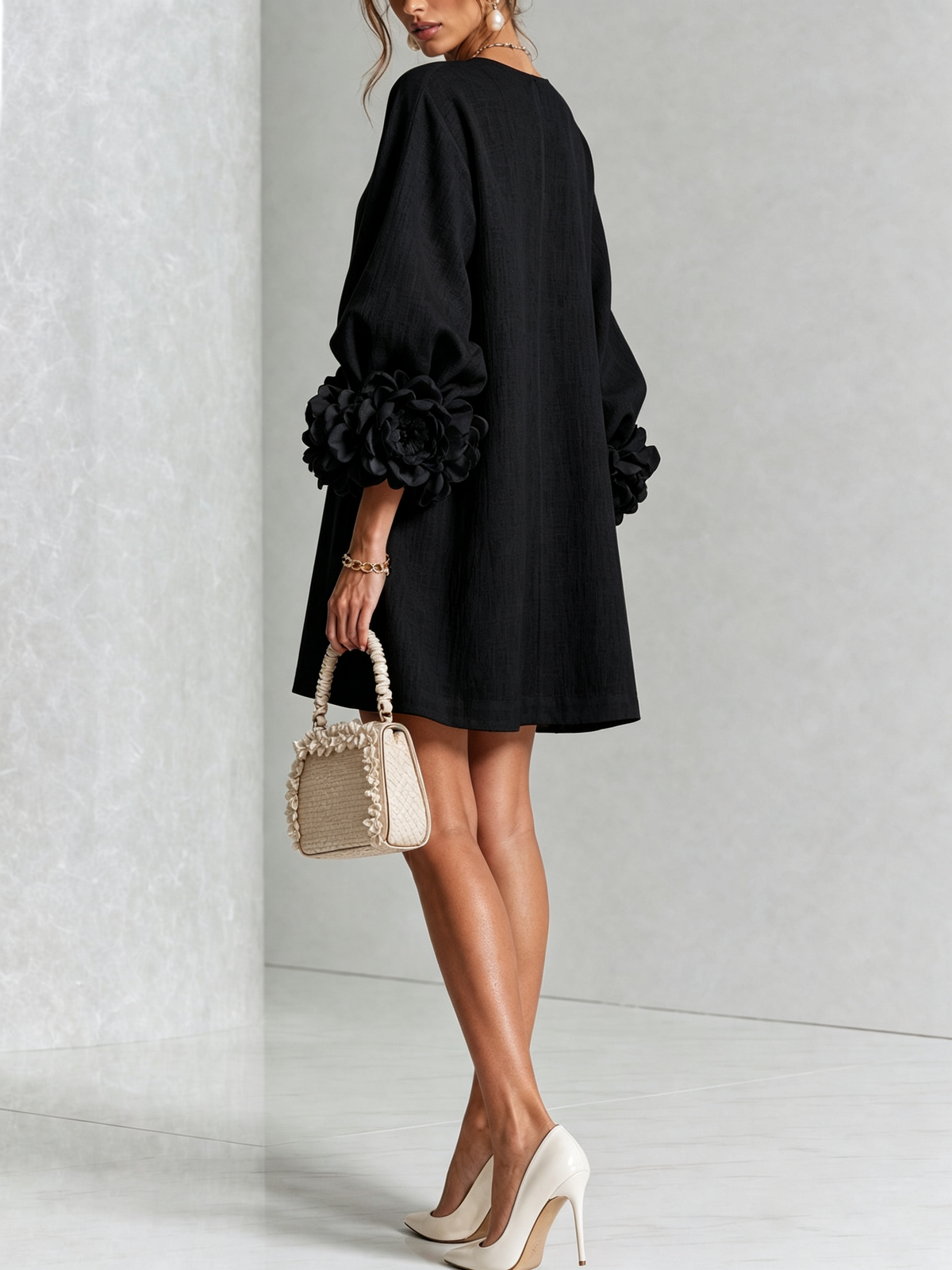 Floral Button-down Mini Dress With Striking Floral Cuffs | The Bellemont Sisters Australia