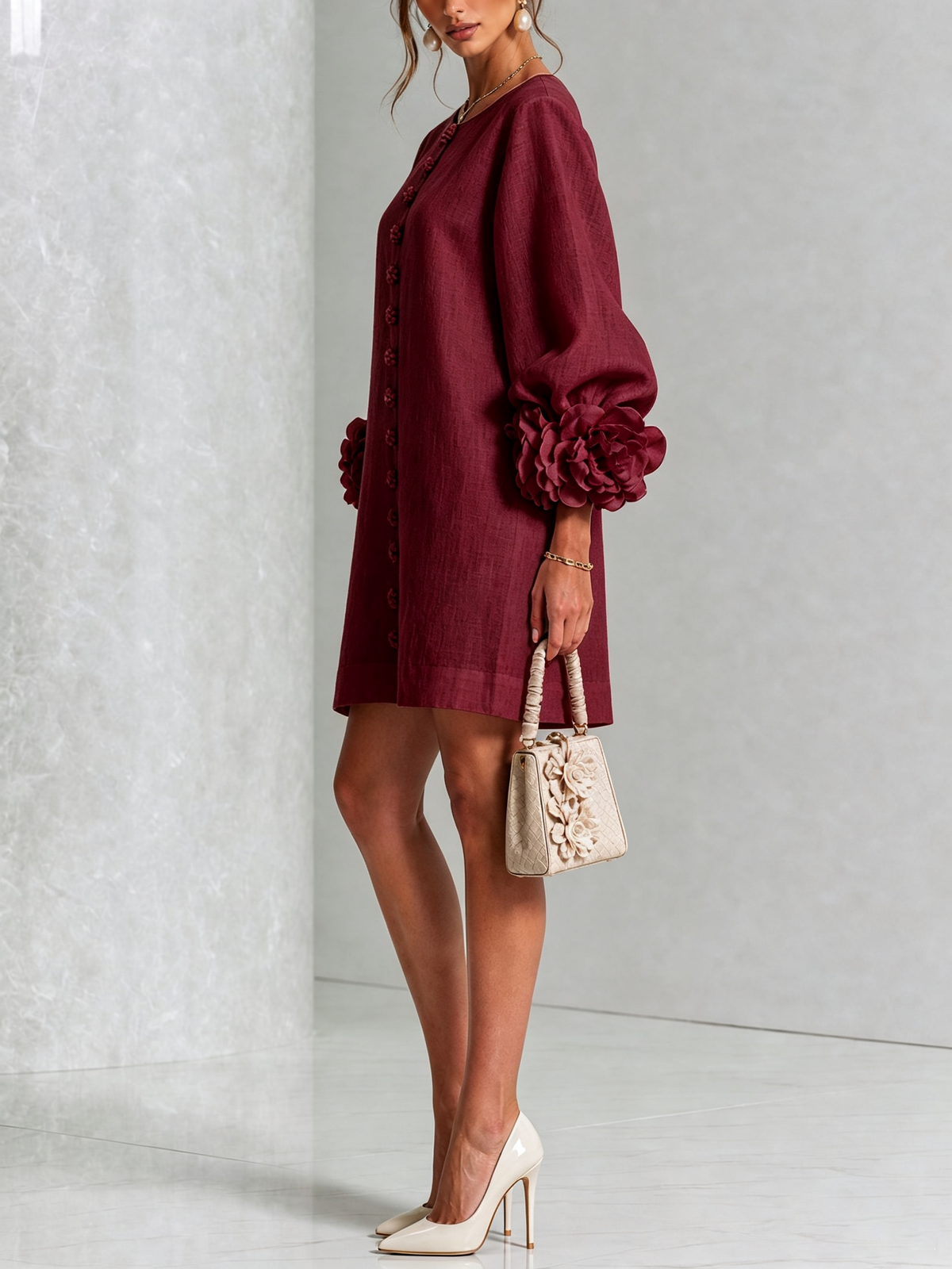 Floral Button-down Mini Dress With Striking Floral Cuffs | The Bellemont Sisters Australia