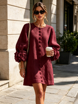 Floral Button-down Mini Dress With Striking Floral Cuffs | The Bellemont Sisters Australia